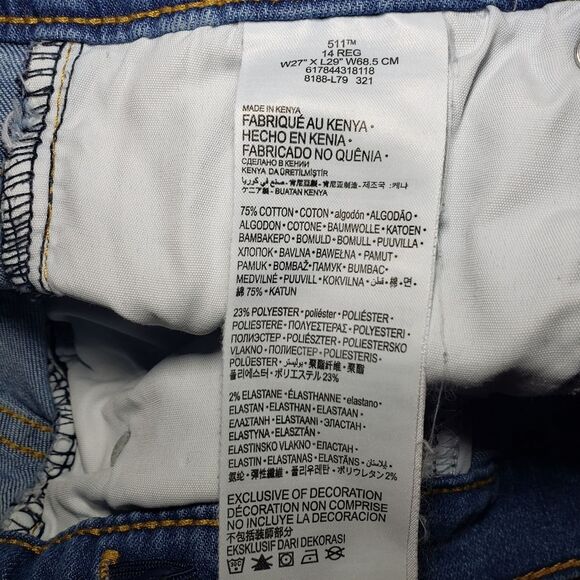 LEVI'S Boys 511 Flex Slim Fit Performance Jeans Size 14 -  27 x 29 - Picture 8 of 9